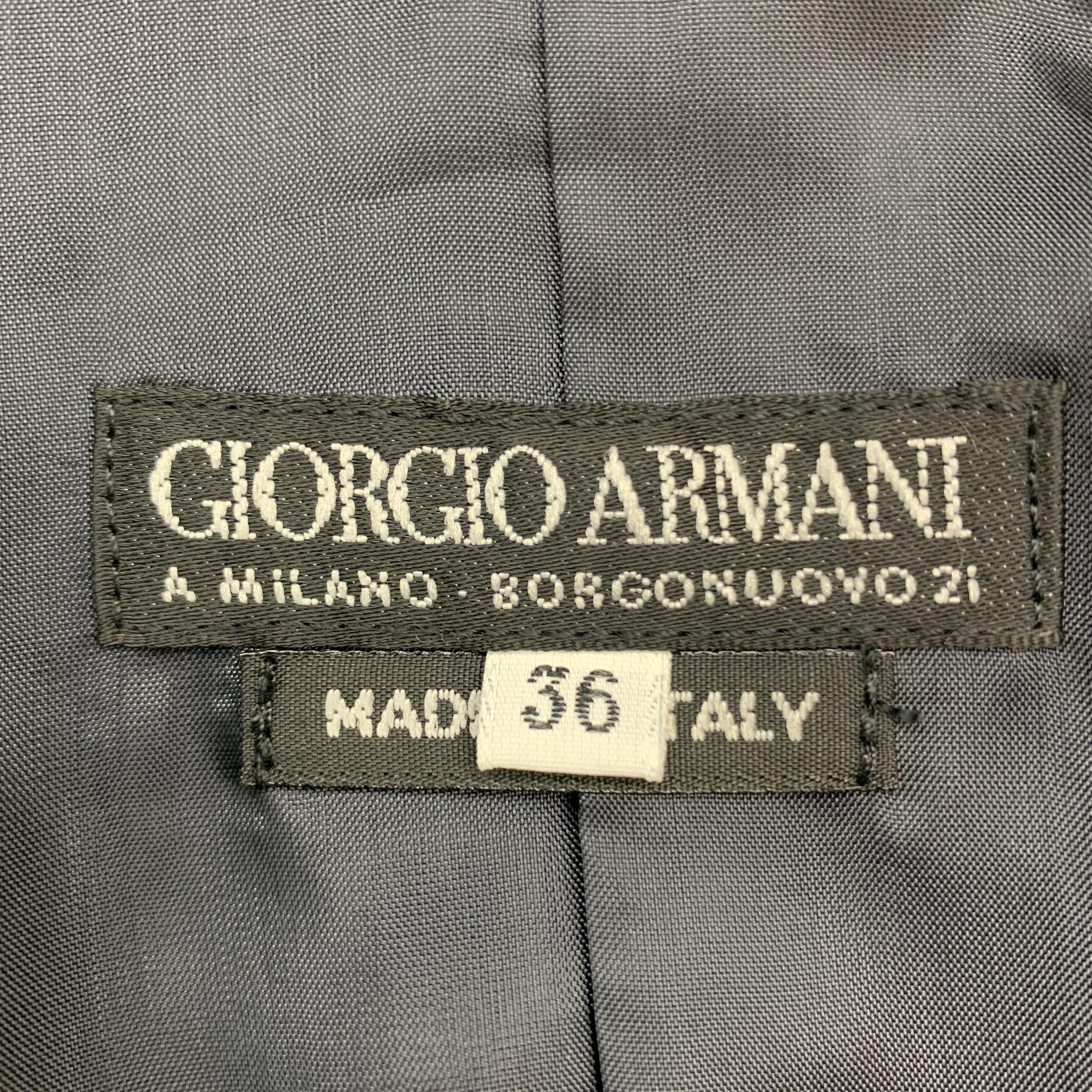 GIORGIO ARMANI Size 0 Navy Jacquard V Neck Jacket For Sale 3