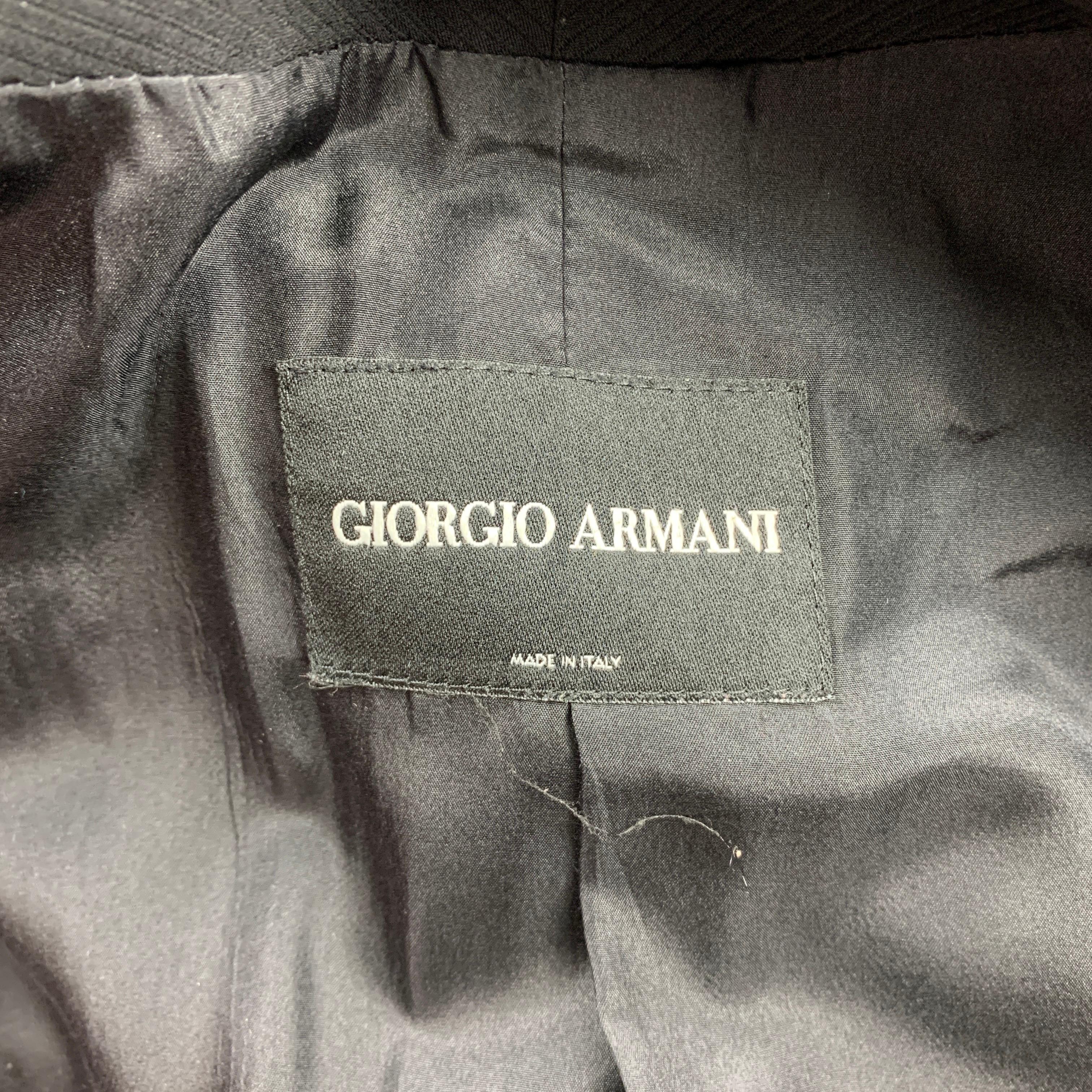 GIORGIO ARMANI Size 10 Black Ribbed Triacetate Blend Jacket For Sale at ...