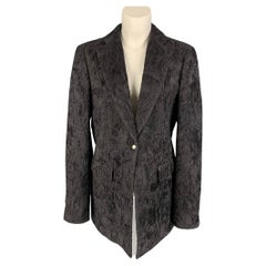 GIORGIO ARMANI Size 10 Black Silk Viscose Textured Jacket