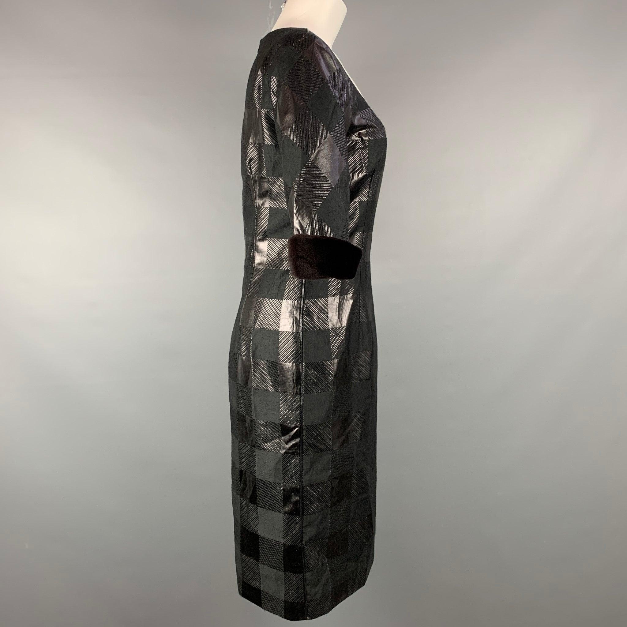 GIORGIO ARMANI Size 10 Black Viscose Blend Cocktail Dress In Good Condition For Sale In San Francisco, CA