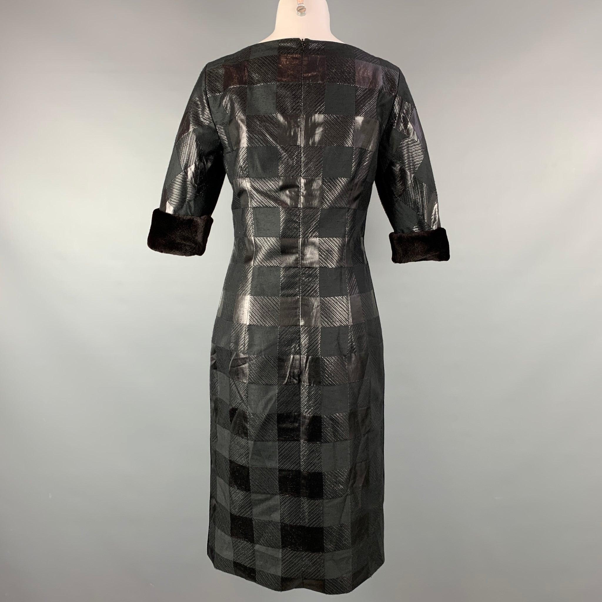 Women's GIORGIO ARMANI Size 10 Black Viscose Blend Cocktail Dress For Sale