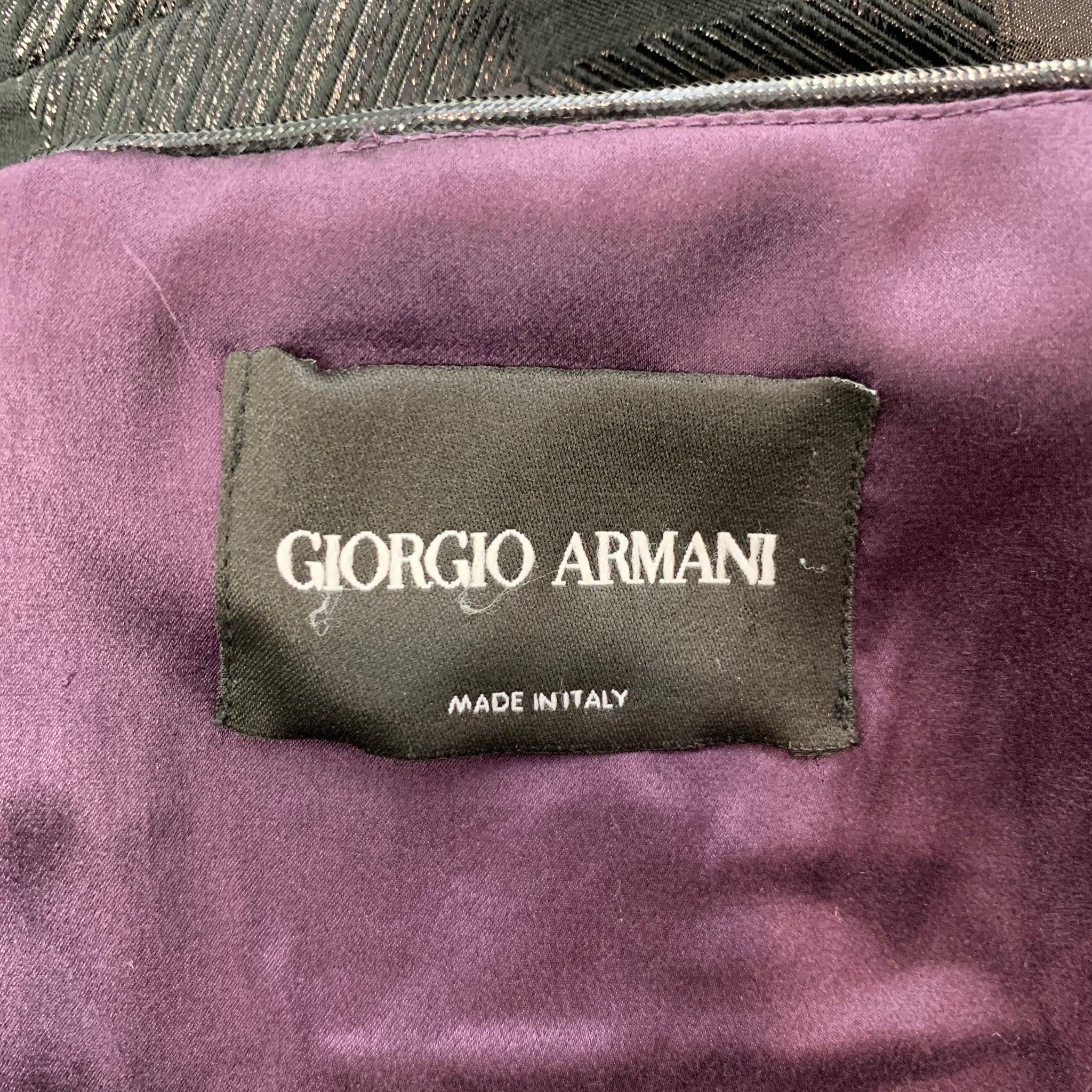 GIORGIO ARMANI Size 10 Black Viscose Blend Cocktail Dress For Sale 2