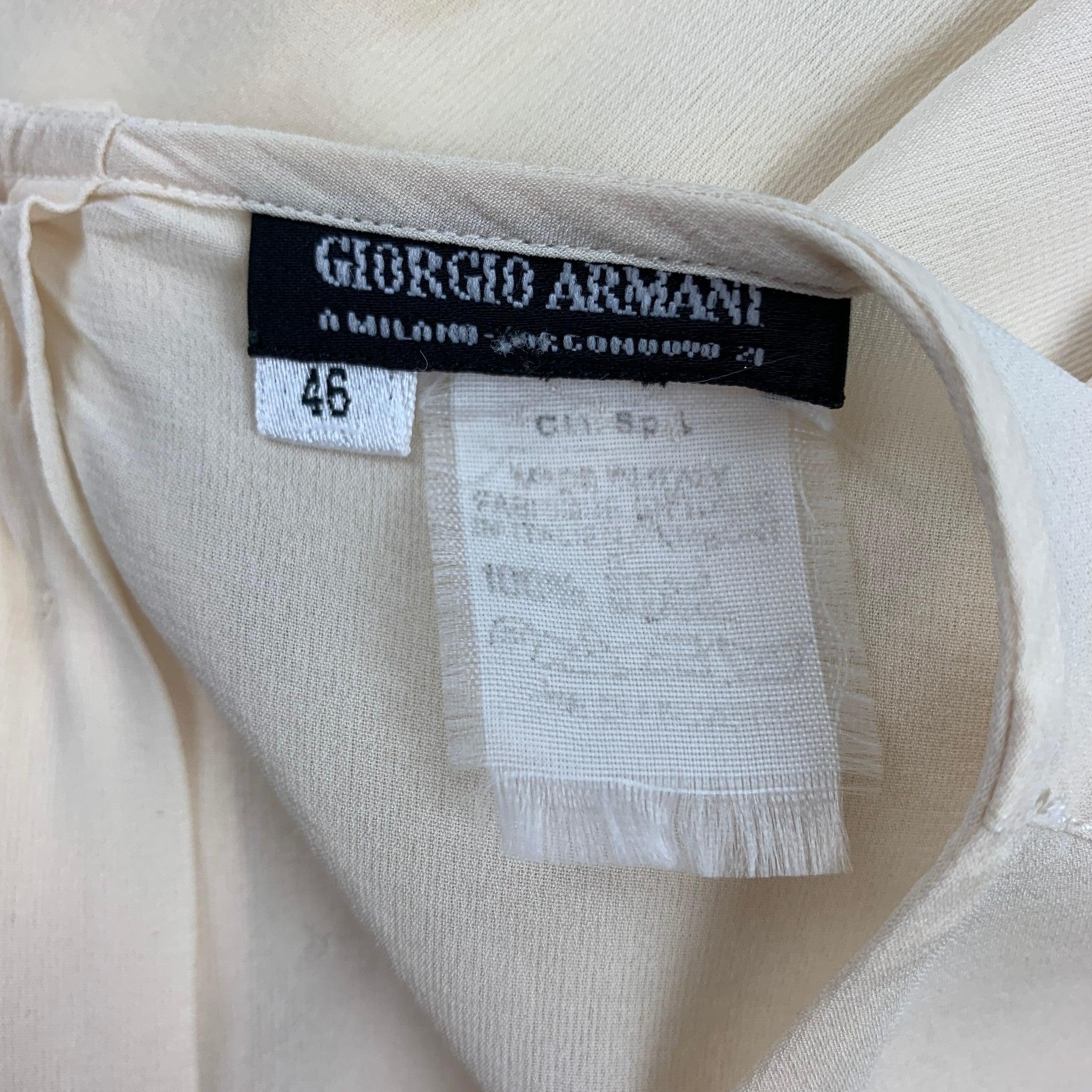 Women's GIORGIO ARMANI Size 10 Cream Silk Blouse