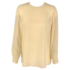 GIORGIO ARMANI Cremefarbene Seidenbluse, Größe 10