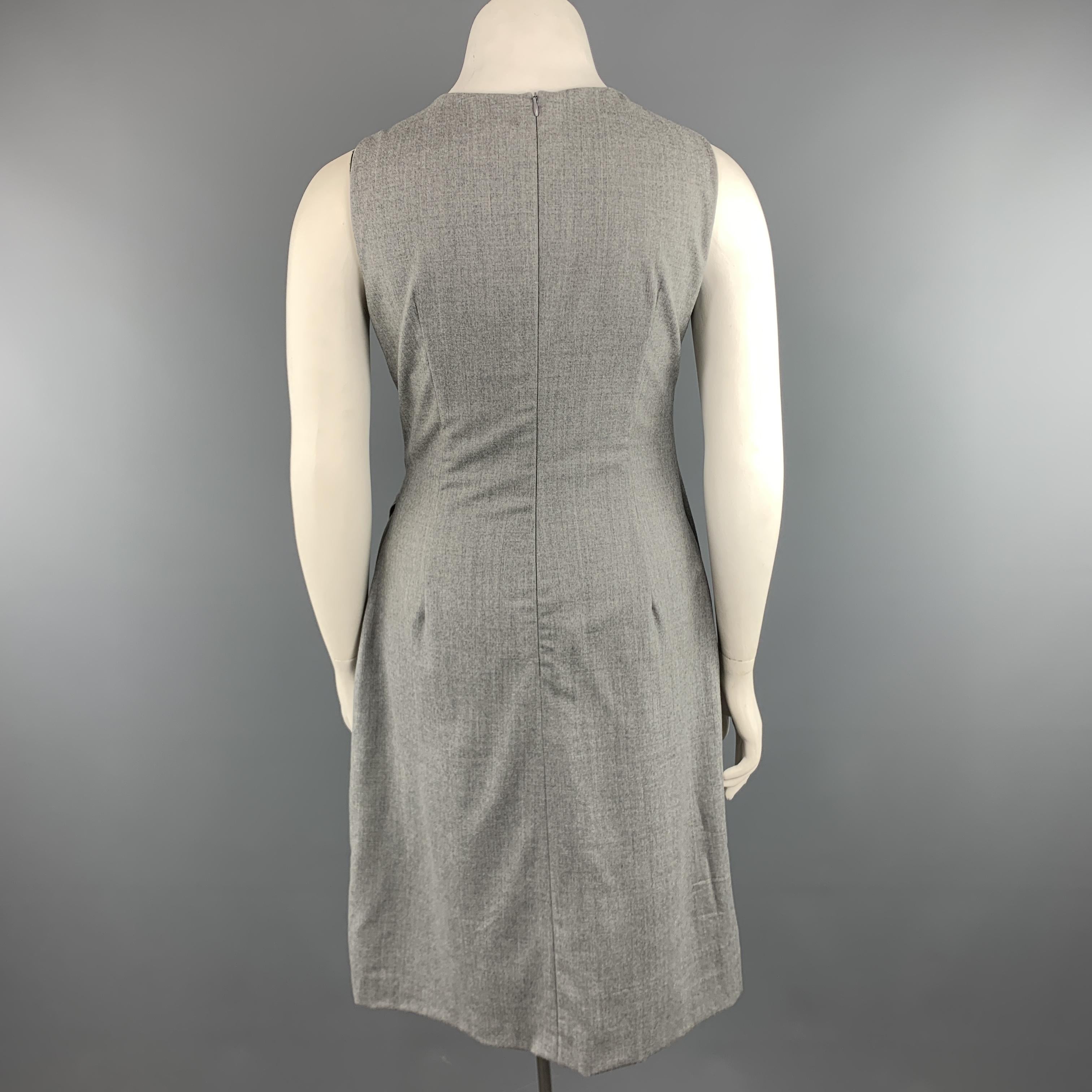GIORGIO ARMANI Size 10 Heather Grey Virgin Wool Blend Sleeveless Drape Dress In Excellent Condition In San Francisco, CA