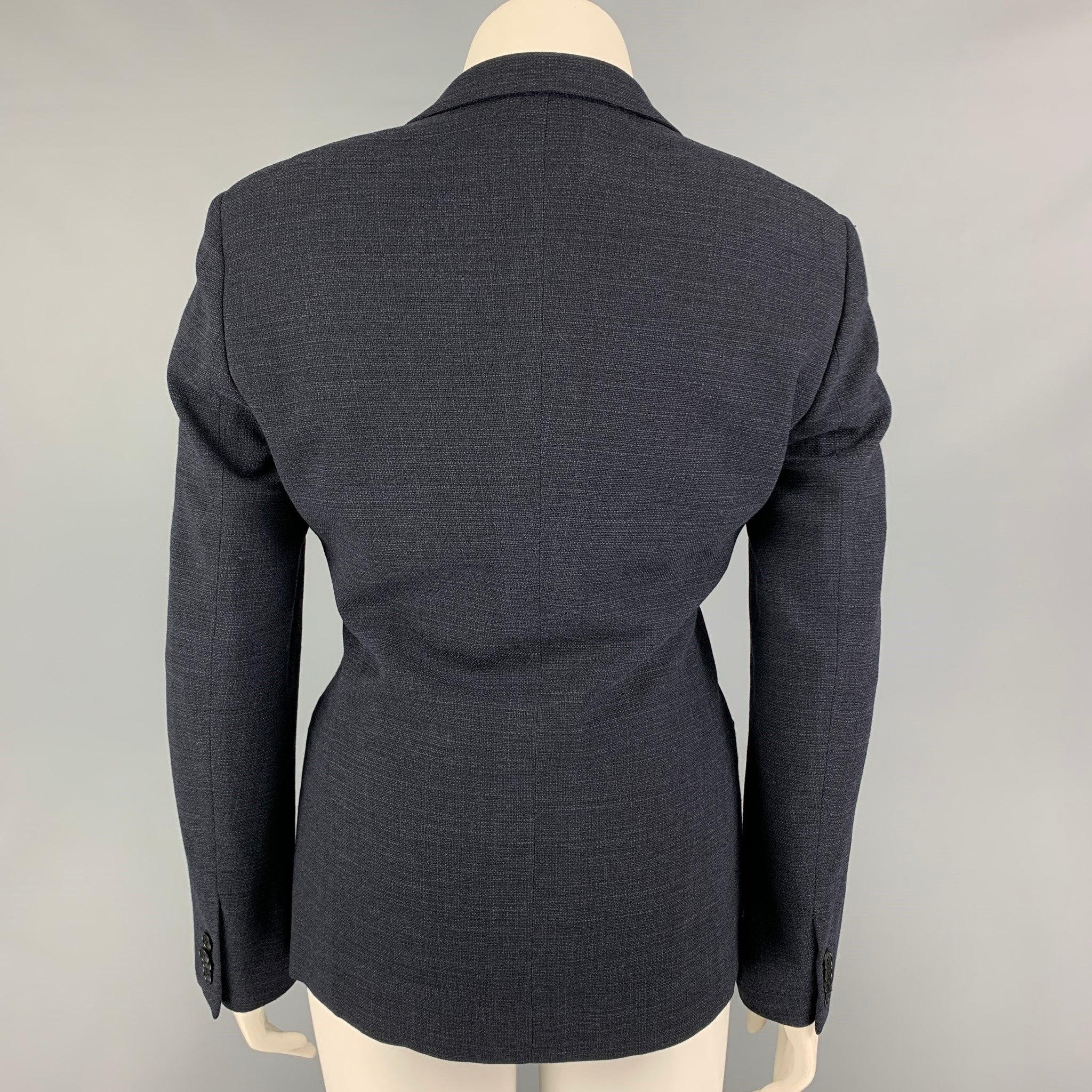 GIORGIO ARMANI Size 10 Navy Wool Jacket Blazer In Good Condition For Sale In San Francisco, CA