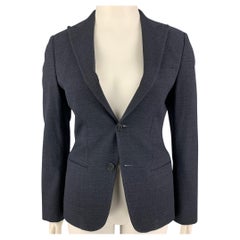 GIORGIO ARMANI Size 10 Navy Wool Jacket Blazer