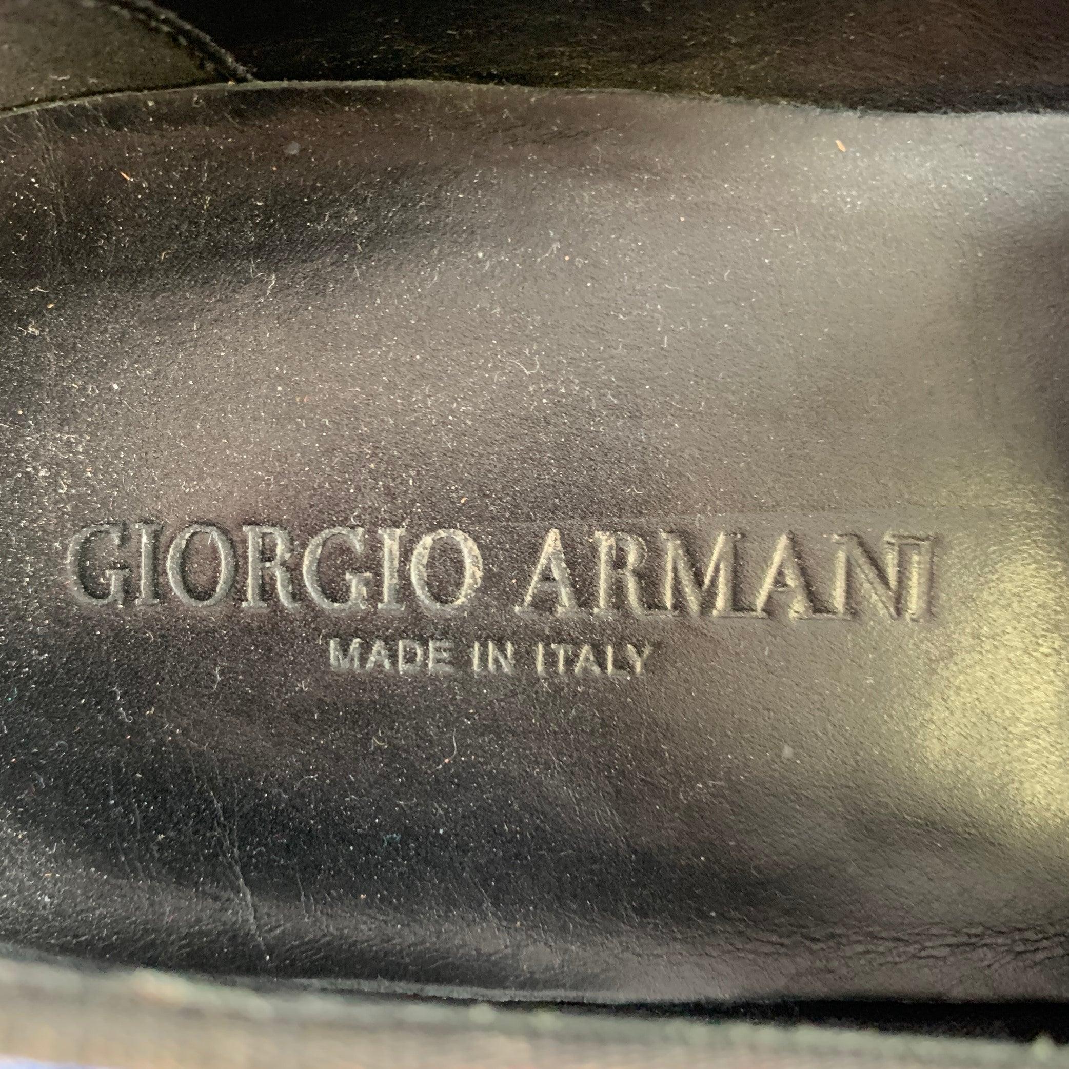GIORGIO ARMANI Size 10.5 Blue White Tie Dye Canvas Slip On Loafers For Sale 2