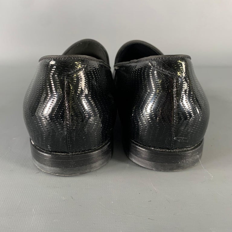 GIORGIO ARMANI Size 11 Black Textured Leather Slip On  display picture 1