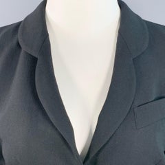 GIORGIO ARMANI Size 14 Black Wool Single Breasted Jacket Blazer
