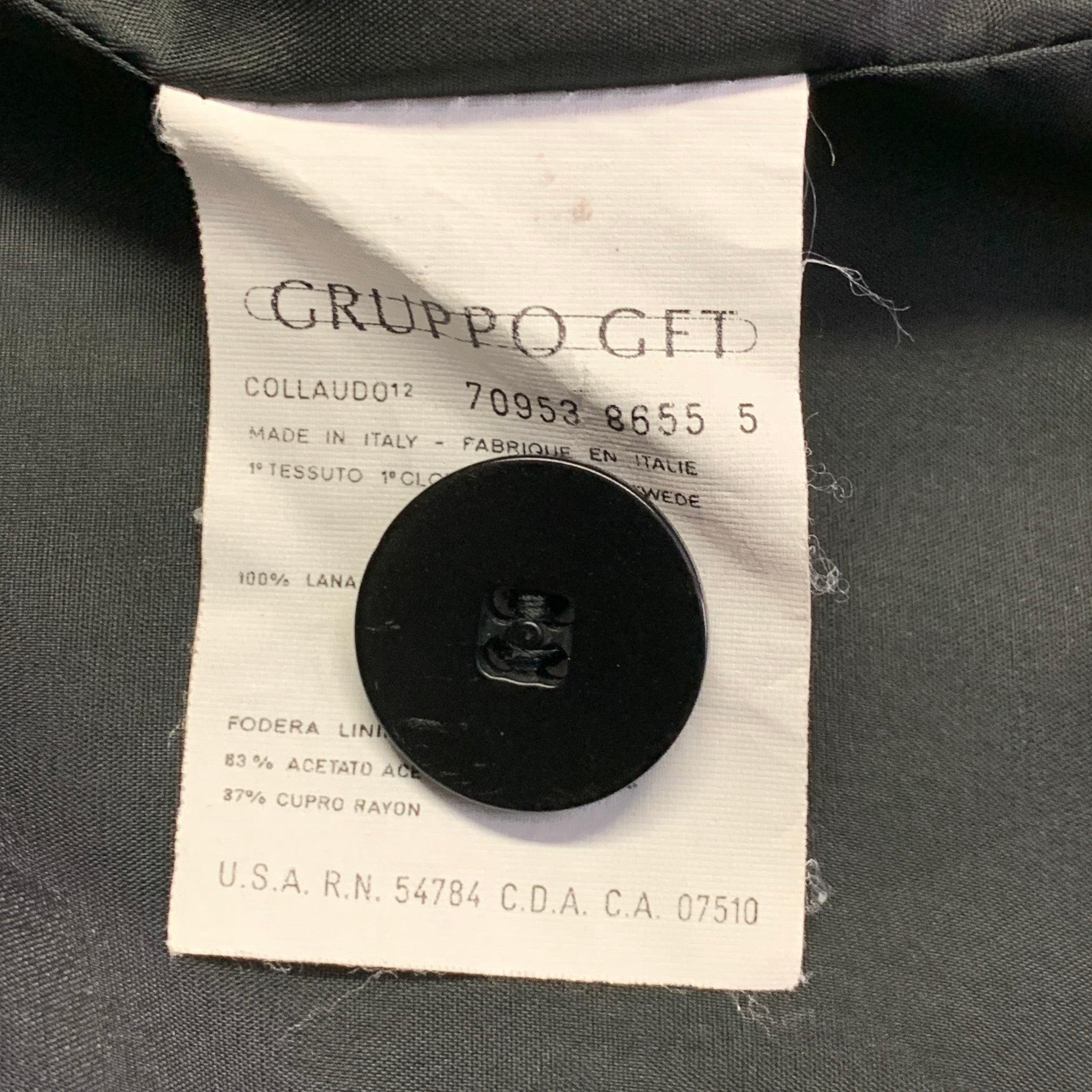 GIORGIO ARMANI Size 14 Black Wool Single Breasted Jacket Blazer For Sale 4