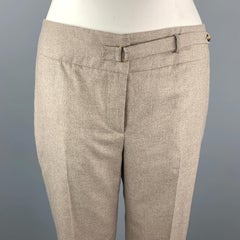 GIORGIO ARMANI Size 14 Taupe Silk / Cashmere Front Tab Dress Pants