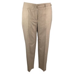 GIORGIO ARMANI Size 14 Taupe Silk / Cashmere Front Tab Dress Pants