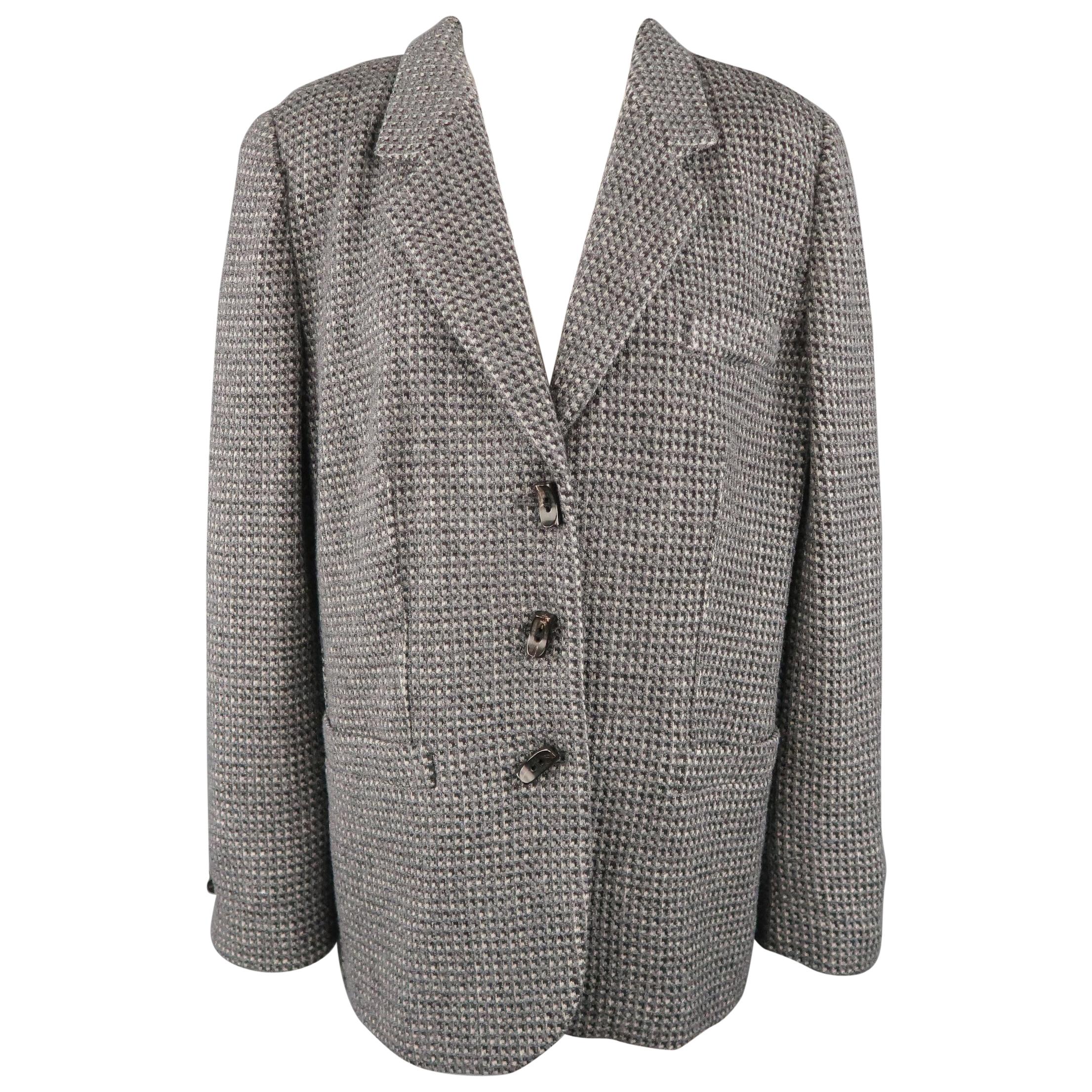 Giorgio Armani Cashmere wool blend herringbone jacket For Sale at 1stDibs