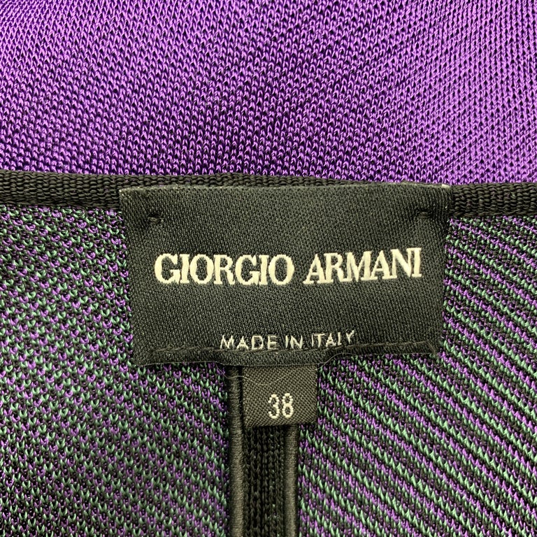 GIORGIO ARMANI Size 2 Black Green and Purple Color Block Shoulder Pad ...