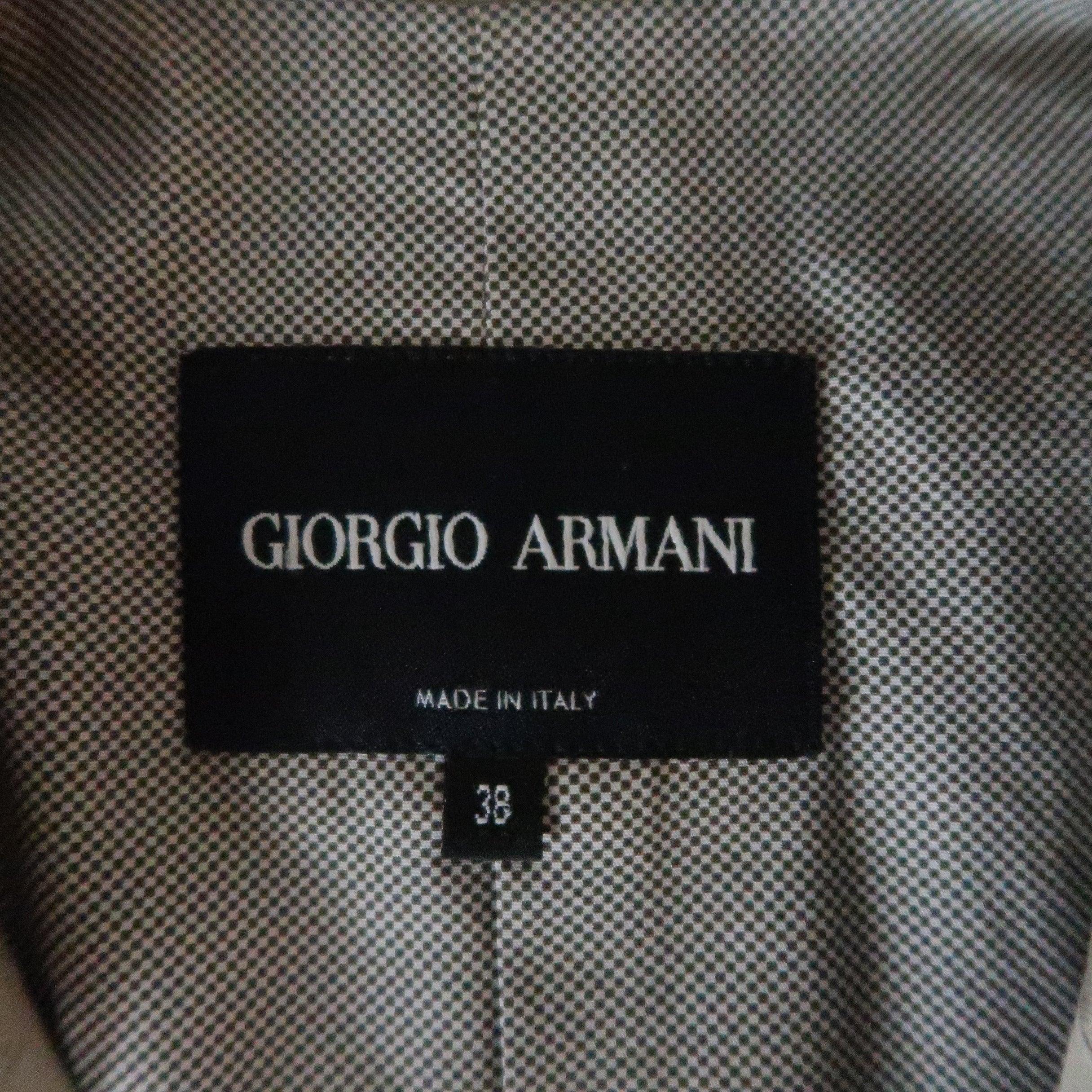 GIORGIO ARMANI Size 2 Khaki Silk Blend Safari Jacket For Sale 4