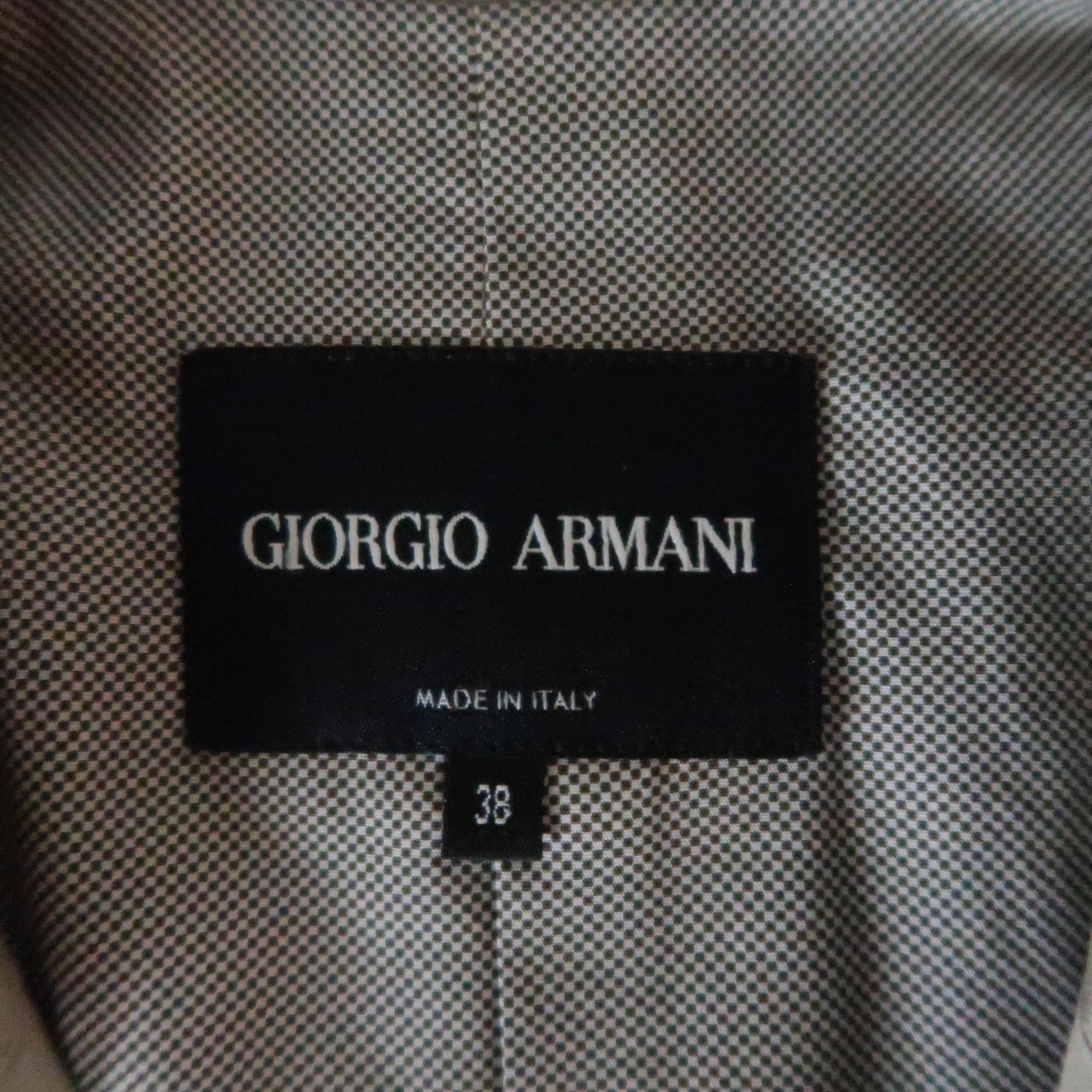 GIORGIO ARMANI Size 2 Khaki Silk Blend Safari Jacket 2