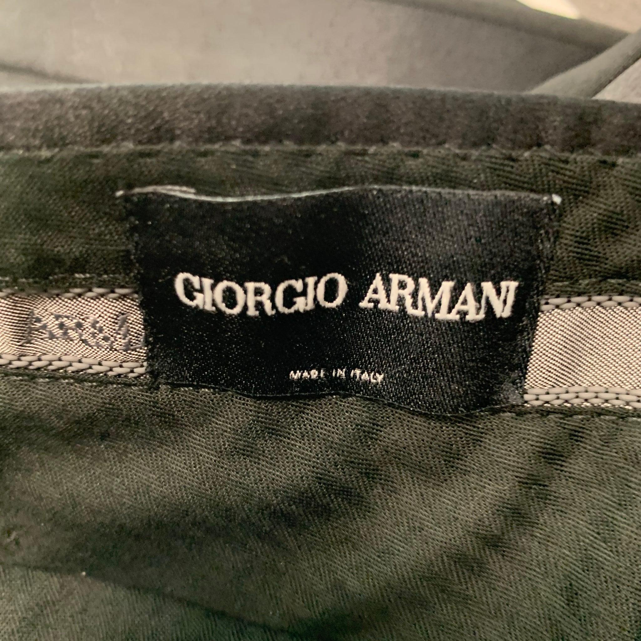GIORGIO ARMANI Size 32 Black Wool Tuxedo Dress Pants In Excellent Condition For Sale In San Francisco, CA