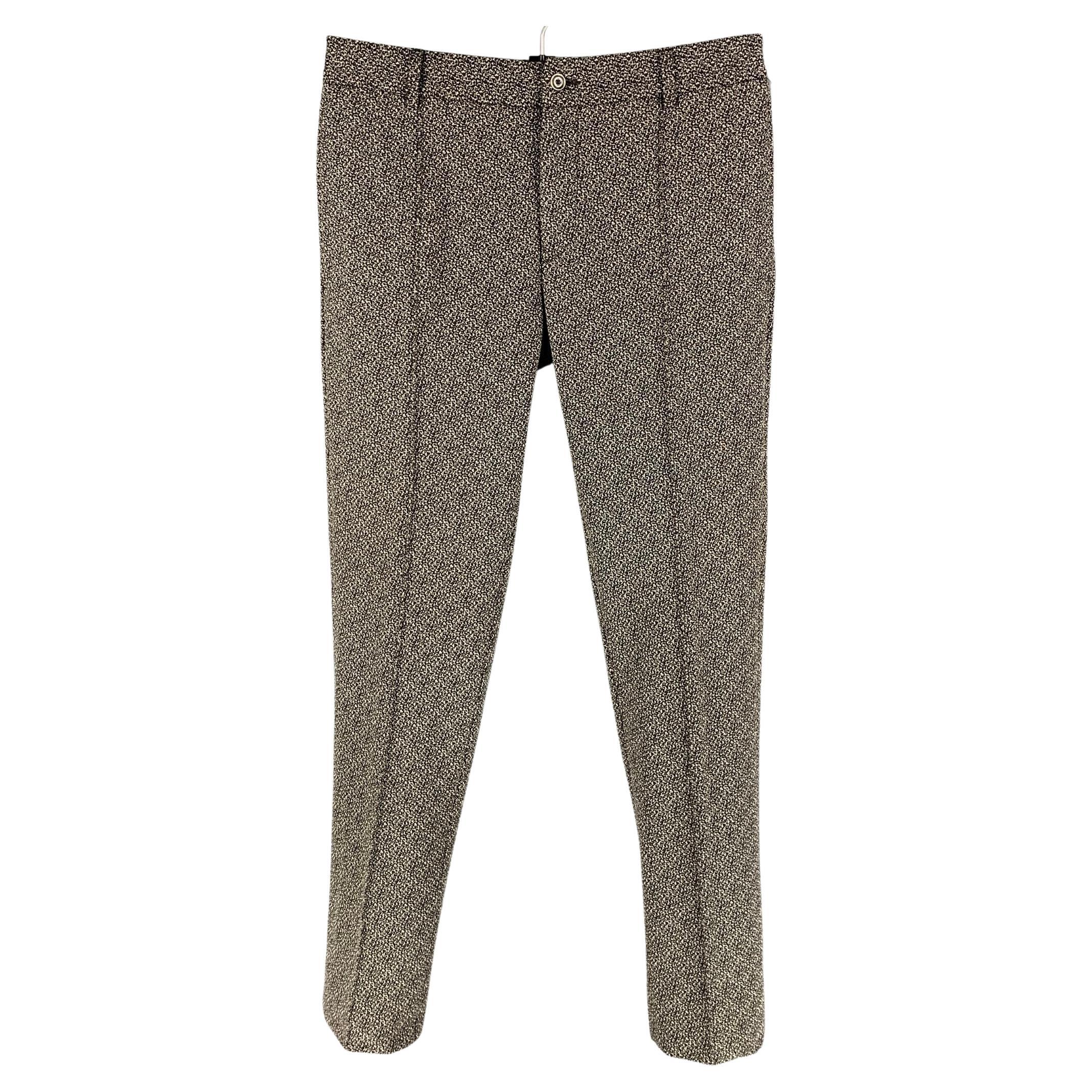 Black Heather Zip Fly Dress Pants 