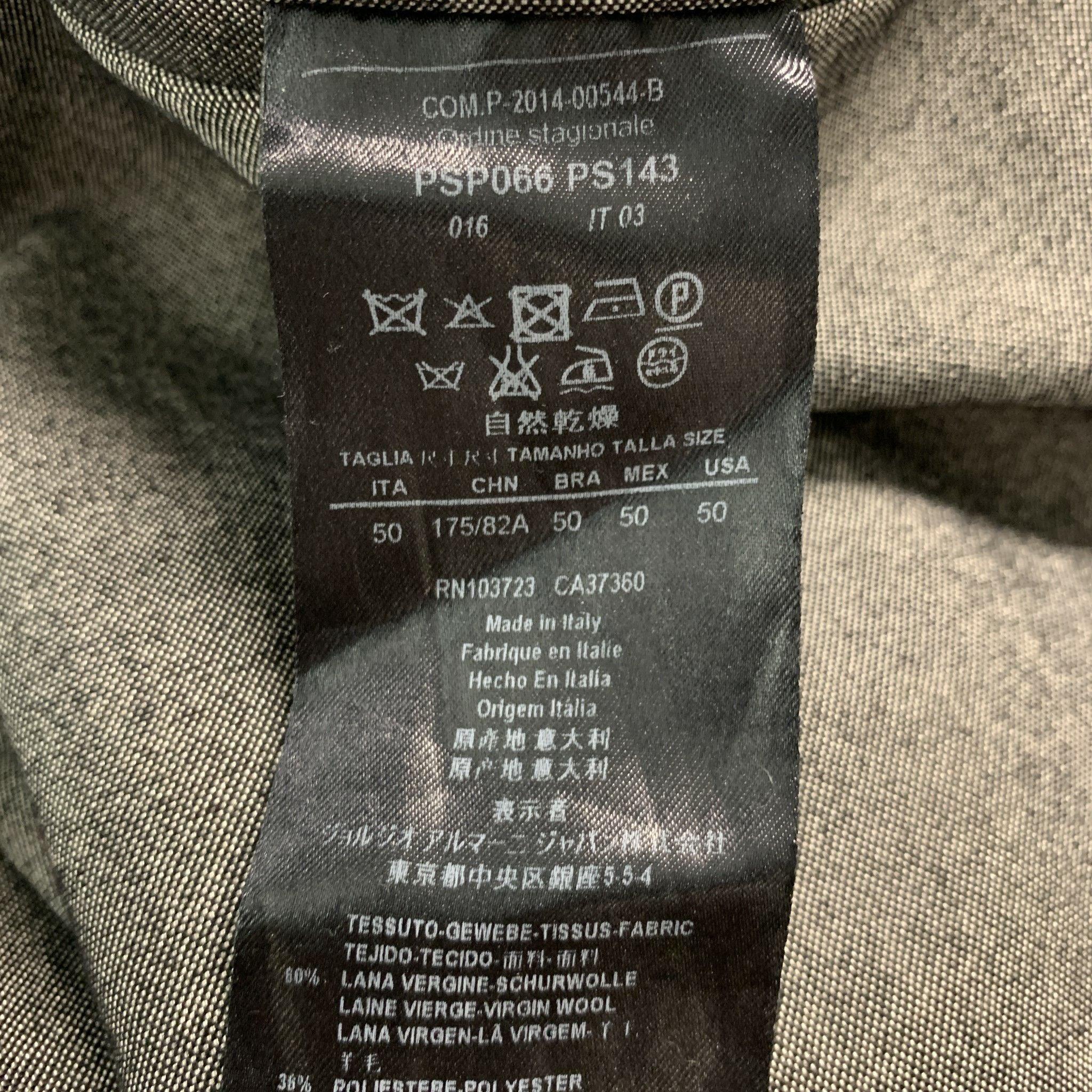 Giorgio Armani Taille 34 Pantalon habillé à fermeture éclair en laine mélangée gris chiné Pour hommes en vente