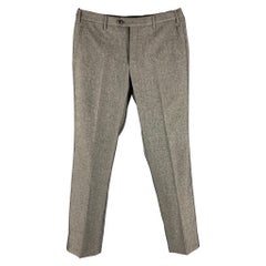 GIORGIO ARMANI Größe 34 Grau Heidekraut Wolle Mischung Zip Fly Kleid Hose