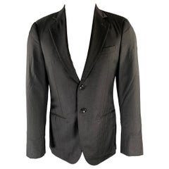 GIORGIO ARMANI Size 36 Charcoal Wool Notch Lapel Sport Coat