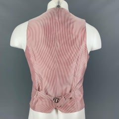 GIORGIO ARMANI Size 36 Navy Grid Wool Silk Buttoned Vest
