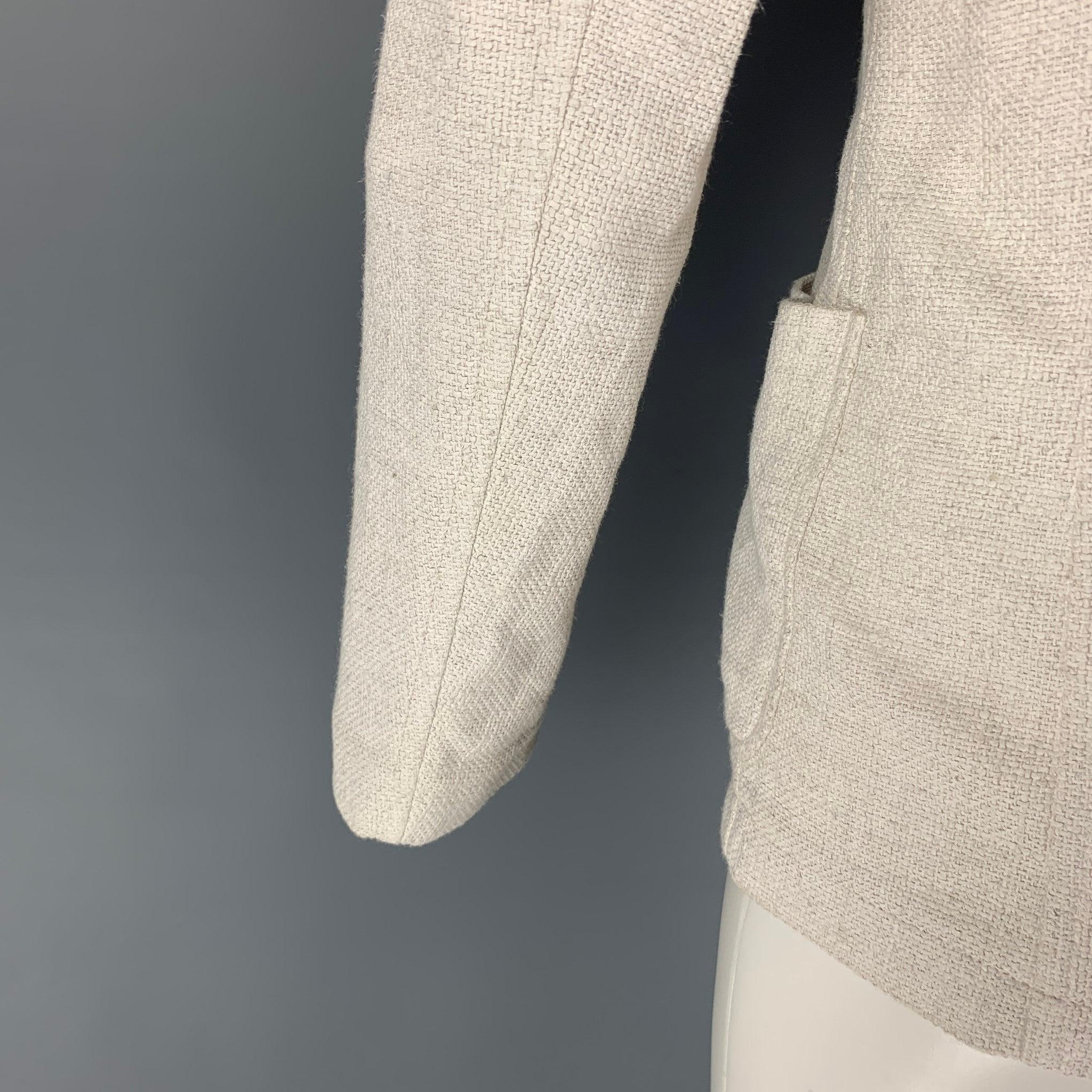 Men's GIORGIO ARMANI Size 36 Off White Woven Viscose Blend Sport Coat For Sale