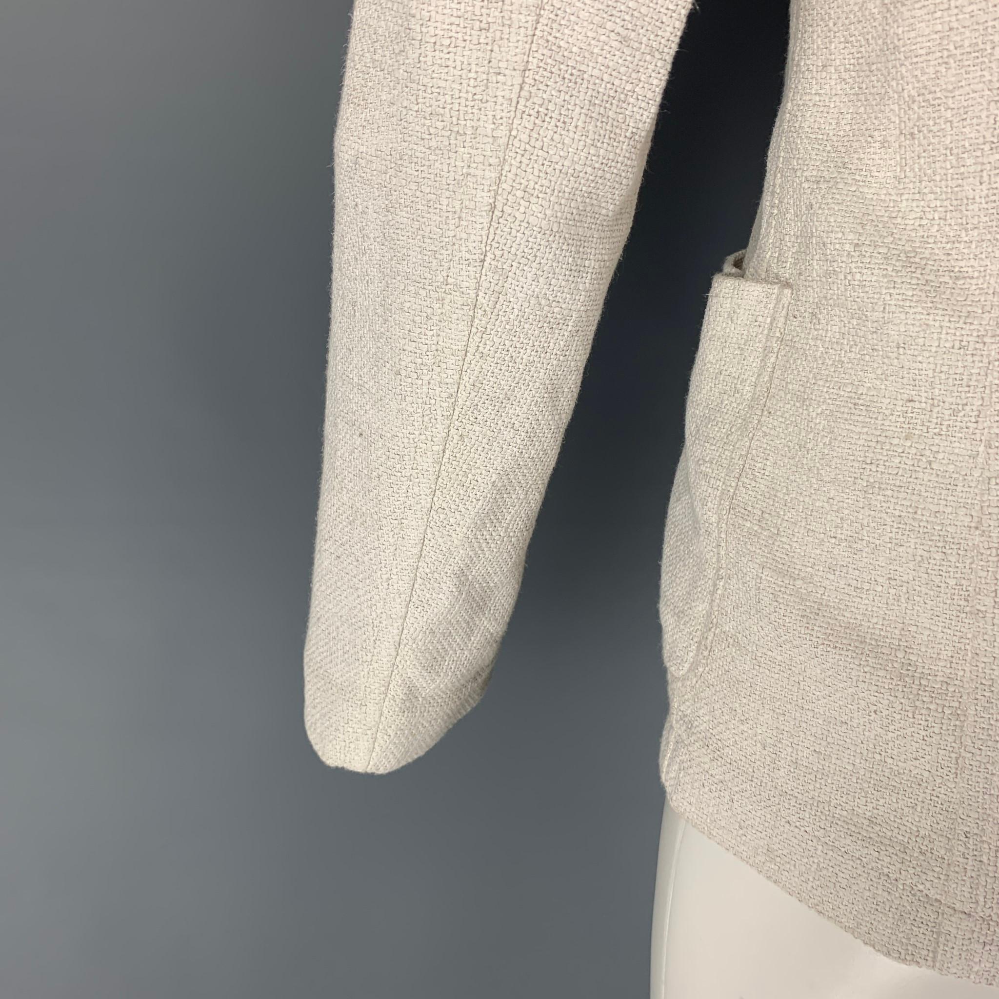 Men's GIORGIO ARMANI Size 36 Off White Woven Viscose Blend Sport Coat