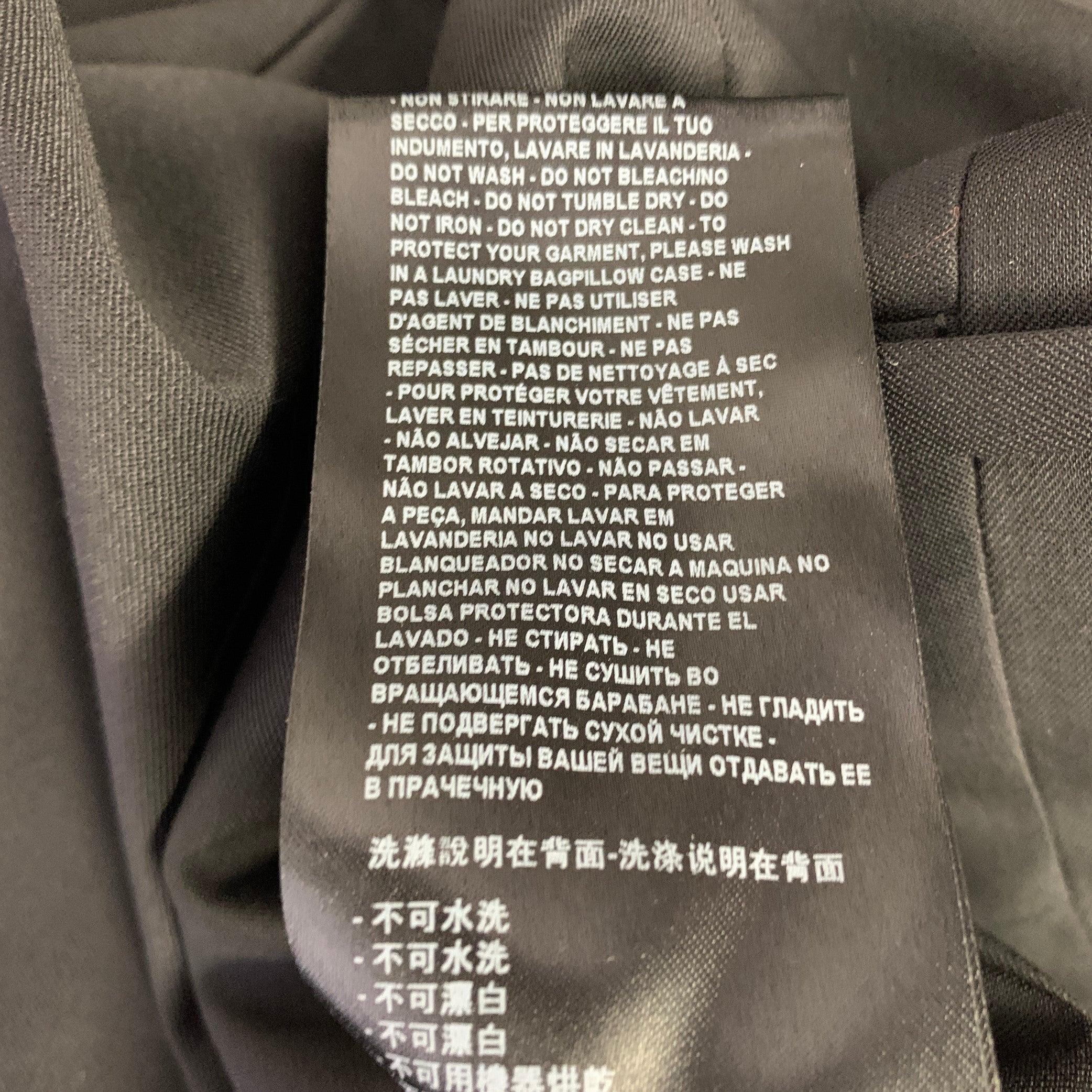 De los hombres GIORGIO ARMANI Talla 38 Pantalones de vestir con parte delantera plana de mezcla de lana negra