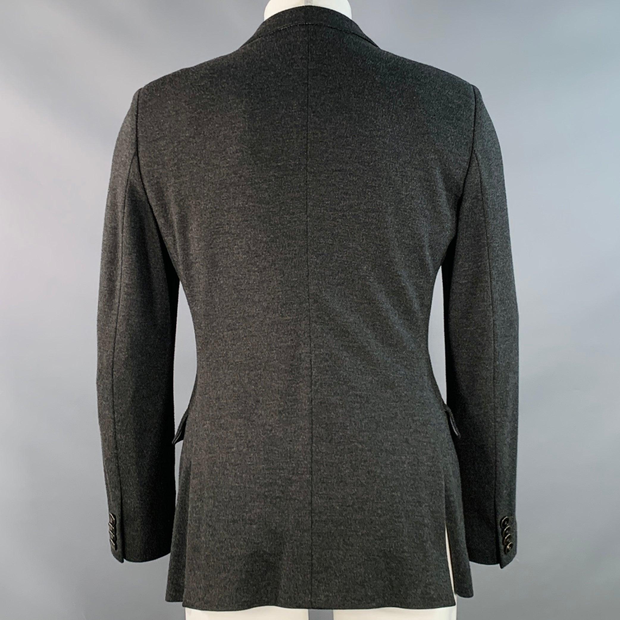 GIORGIO ARMANI Giacca doppio petto con revers reversibili in misto viscosa grigia taglia 38 In condizioni ottime in vendita a San Francisco, CA