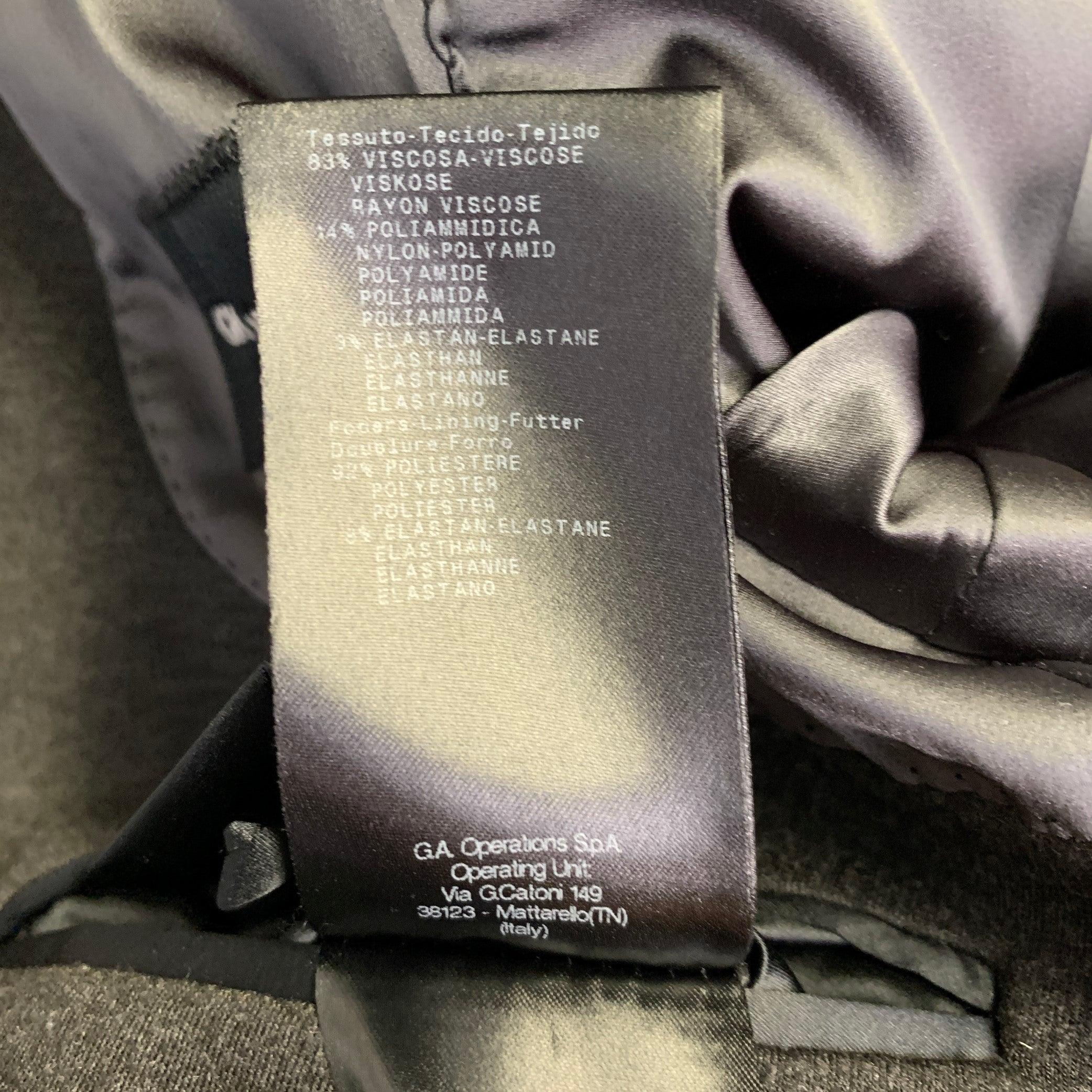 GIORGIO ARMANI Giacca doppio petto con revers reversibili in misto viscosa grigia taglia 38 in vendita 4