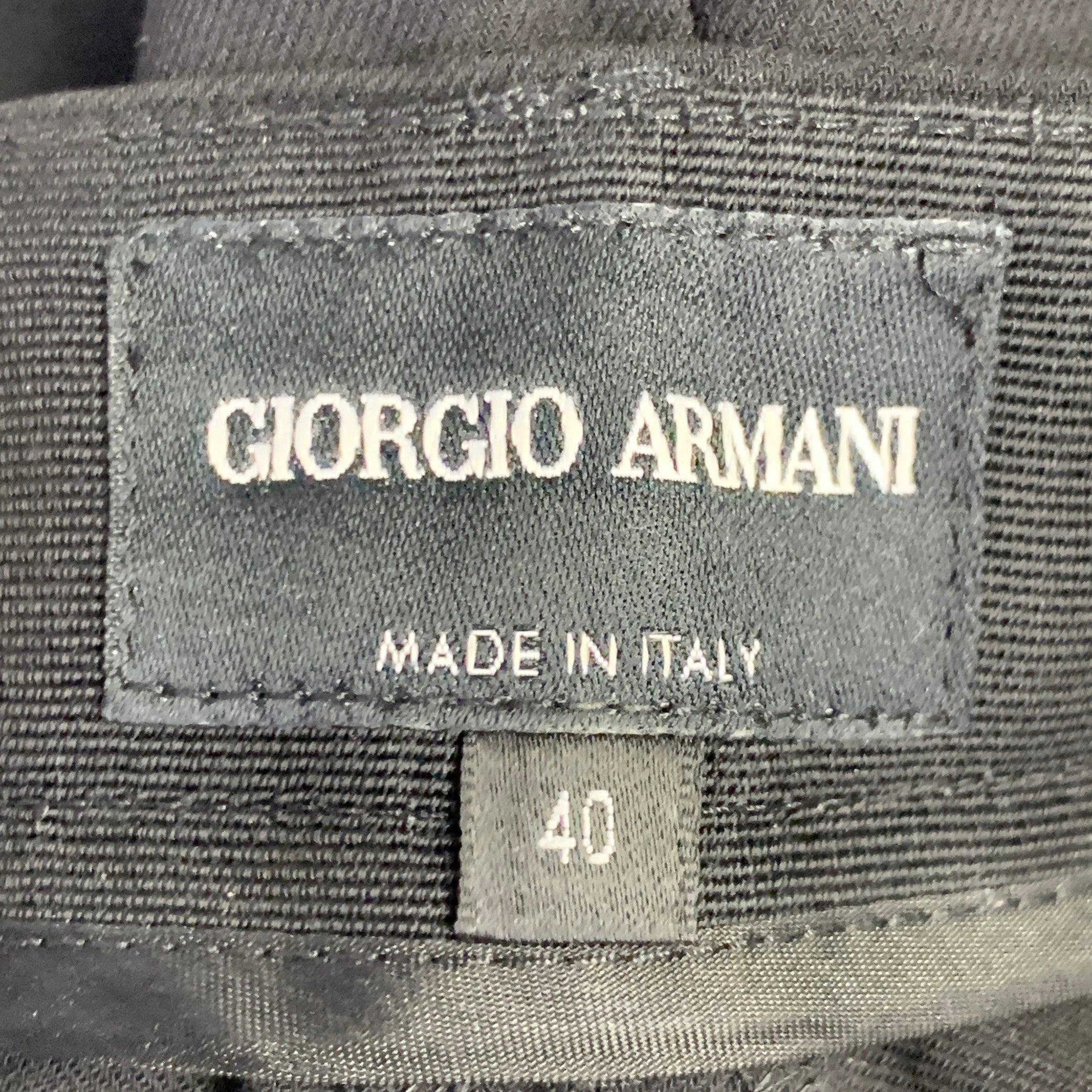 GIORGIO ARMANI Größe 4 Schwarz Schurwolle Tapered Zip Fly Kleid Hose im Zustand „Hervorragend“ im Angebot in San Francisco, CA