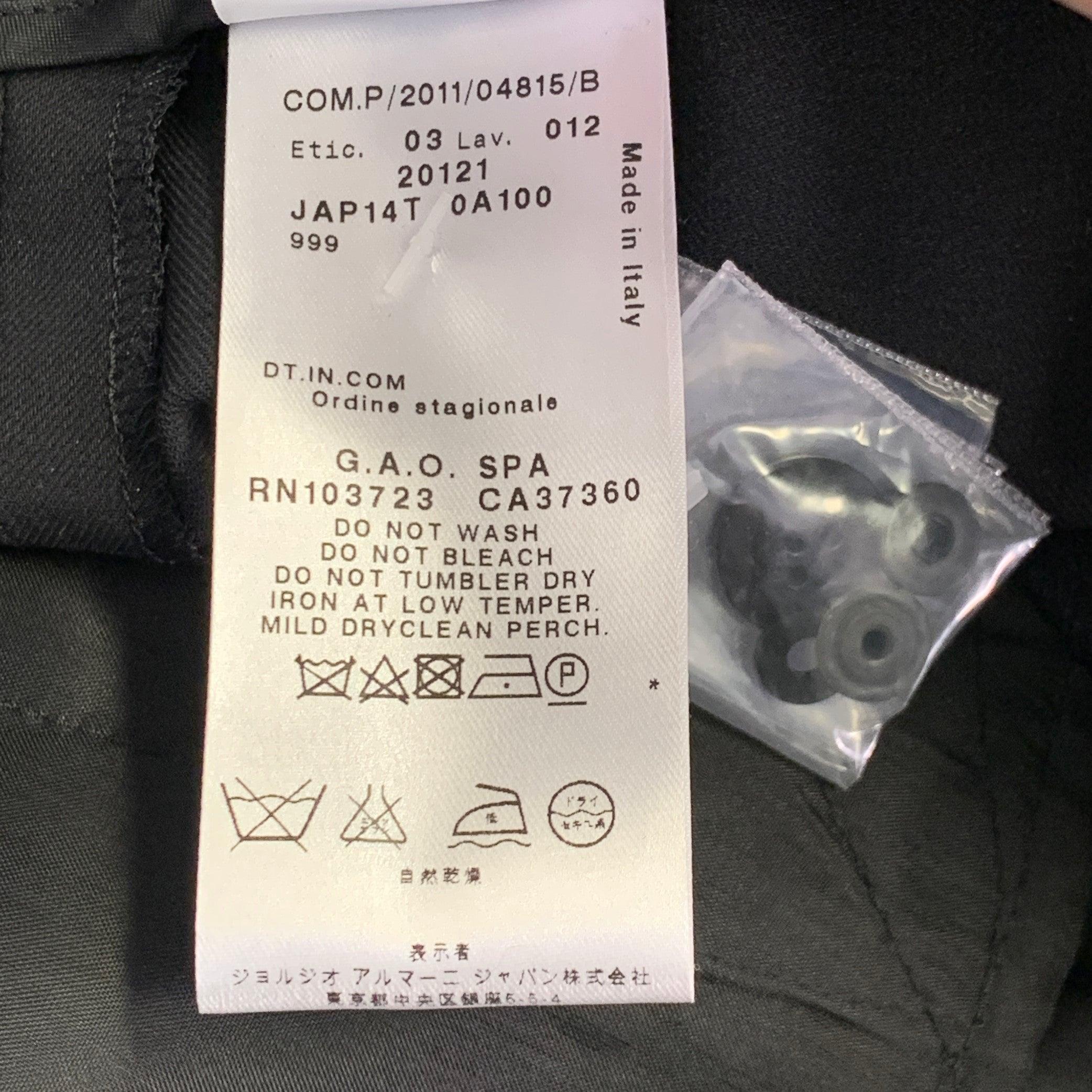 GIORGIO ARMANI Größe 4 Schwarz Schurwolle Tapered Zip Fly Kleid Hose Damen im Angebot
