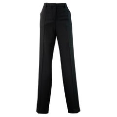 GIORGIO ARMANI Taglia 4 Pantaloni neri in lana vergine con zip Fly