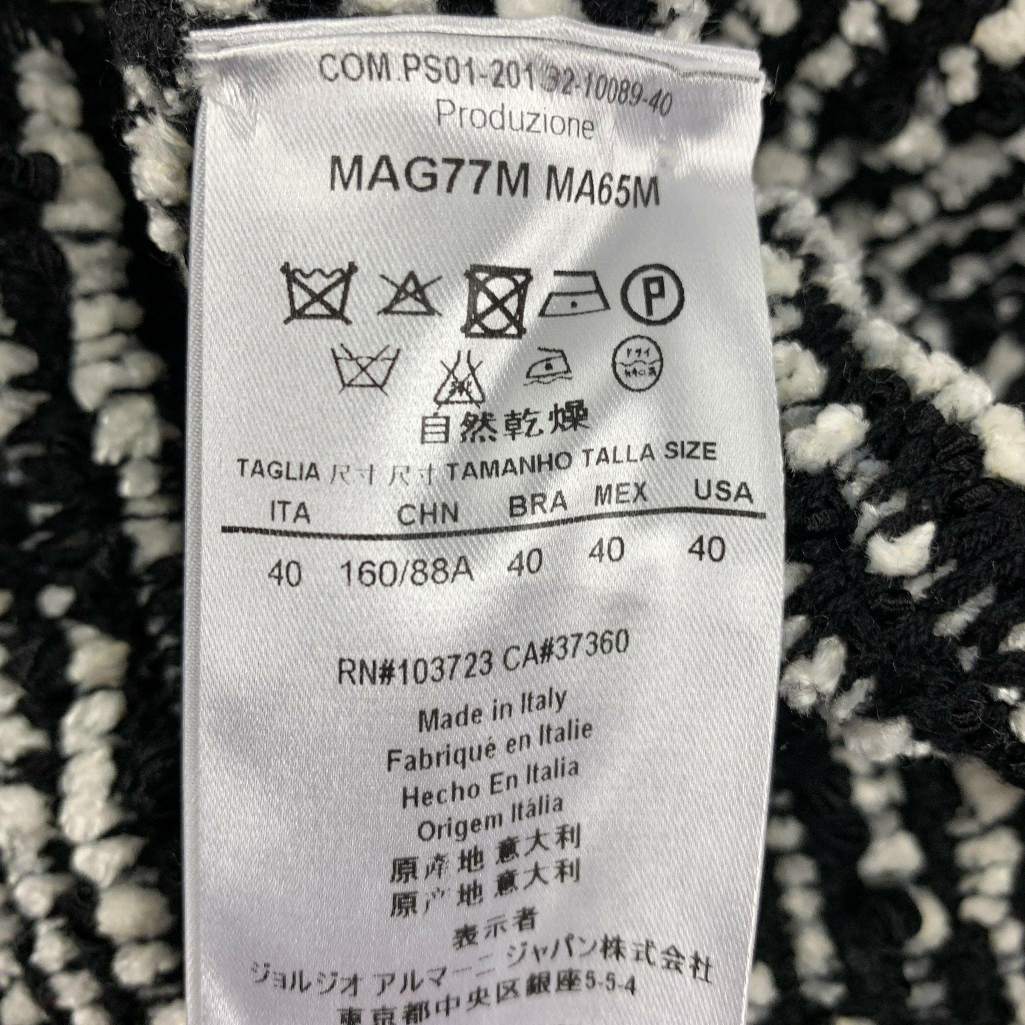 GIORGIO ARMANI Cappotto con bottoni in misto viscosa bianco e nero taglia 4 in vendita 1