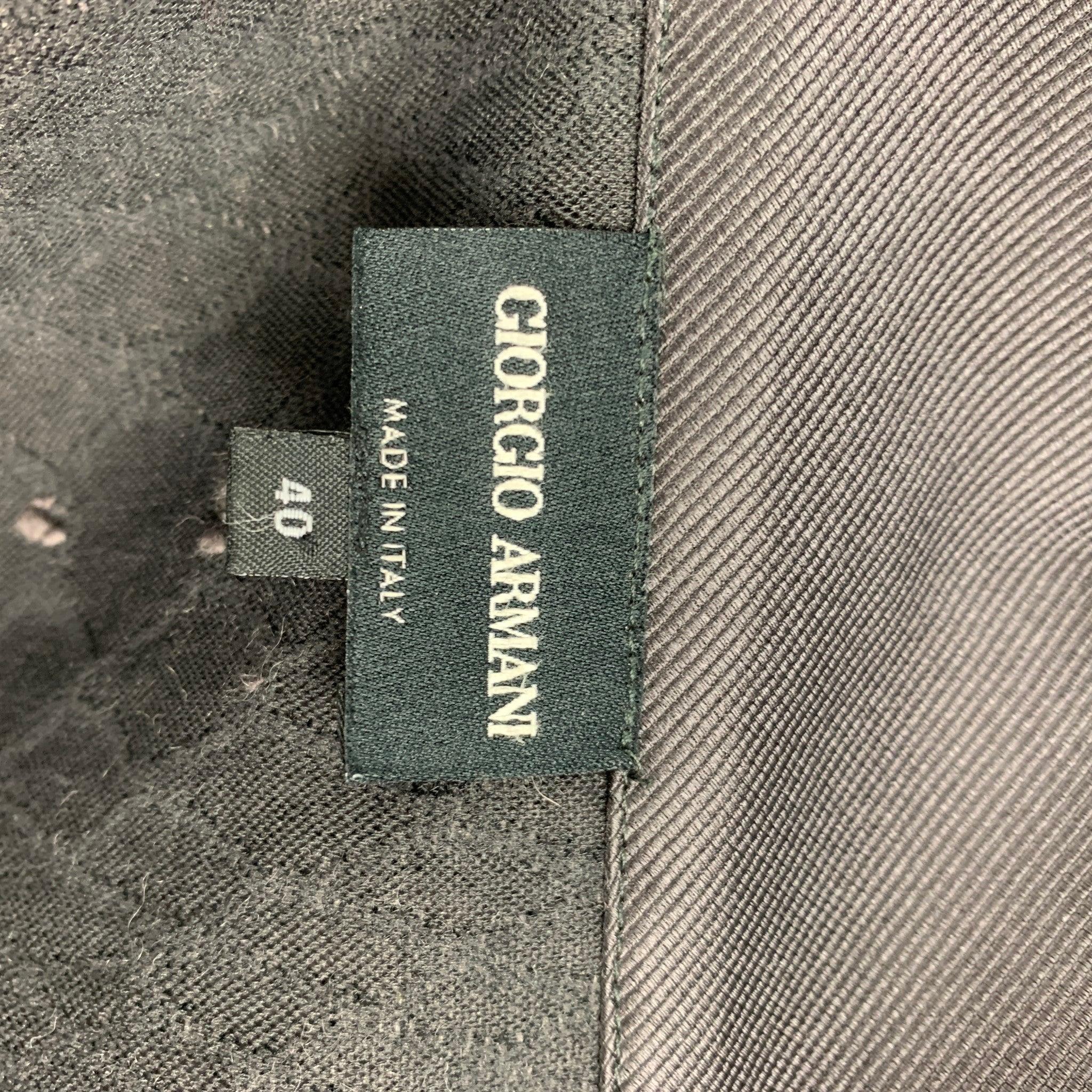 GIORGIO ARMANI Size 4 Charcoal Grey Wool Blend Textured Jacket For Sale 1