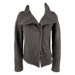 GIORGIO ARMANI Giacca in misto lana grigio antracite Taglia 4