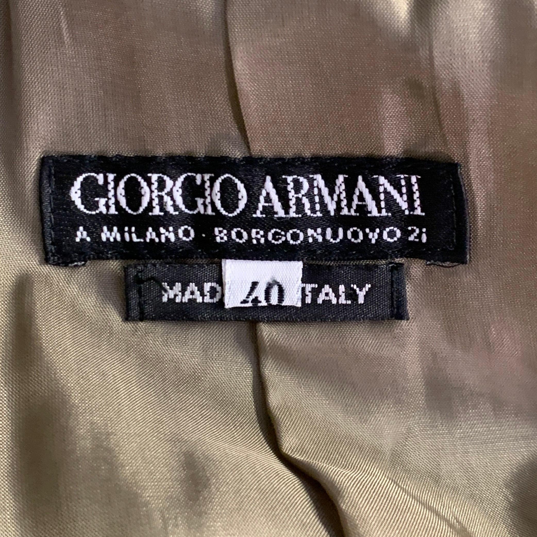 GIORGIO ARMANI Size 4 Green Sage Cashmere Double Breasted Jacket Blazer en venta 1
