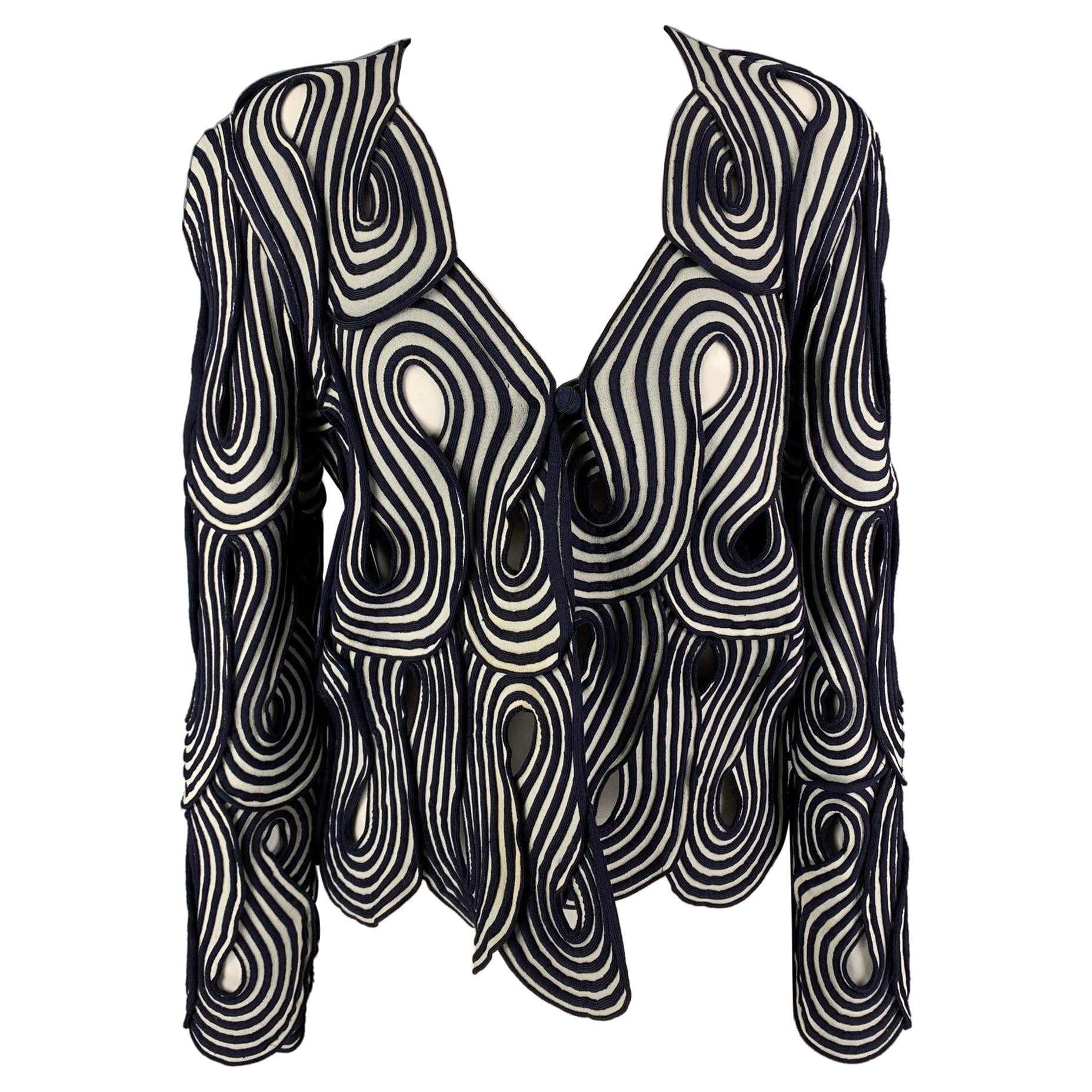 GIORGIO ARMANI - Veste en polyamide de viscose blanche et violette, taille 4