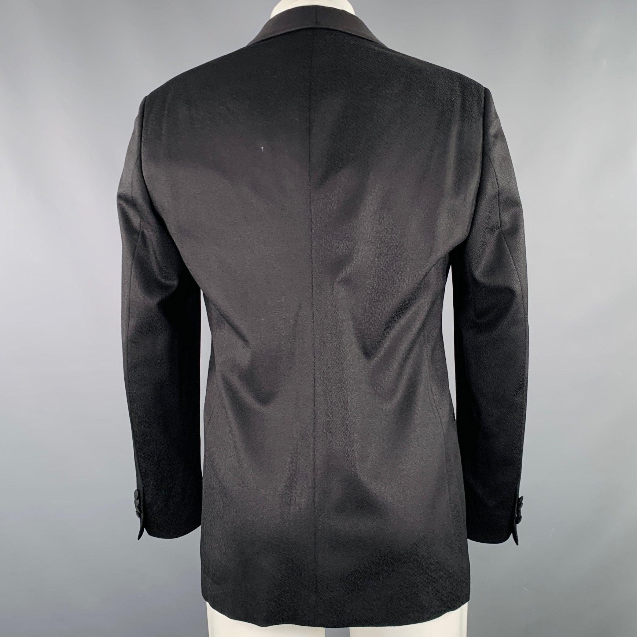 Men's GIORGIO ARMANI Size 40 Black Jacquard Wool Blend Sport Coat For Sale
