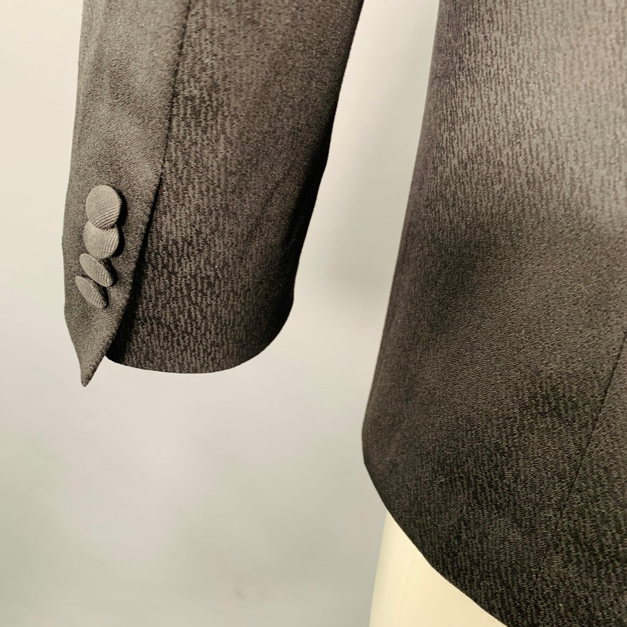 GIORGIO ARMANI Size 40 Black Jacquard Wool Blend Sport Coat For Sale 2