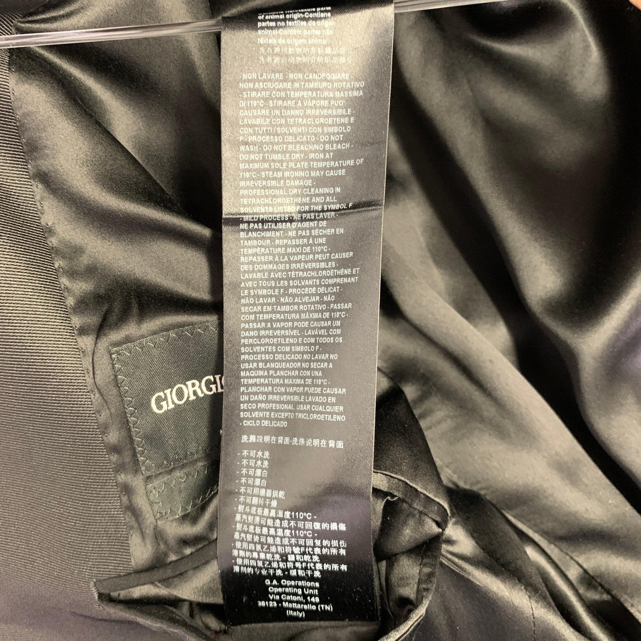 GIORGIO ARMANI Size 40 Black Jacquard Wool Blend Sport Coat For Sale 5