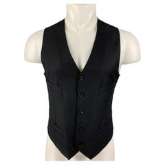 GIORGIO ARMANI Size 40 Black Wool Cashmere Buttoned Vest