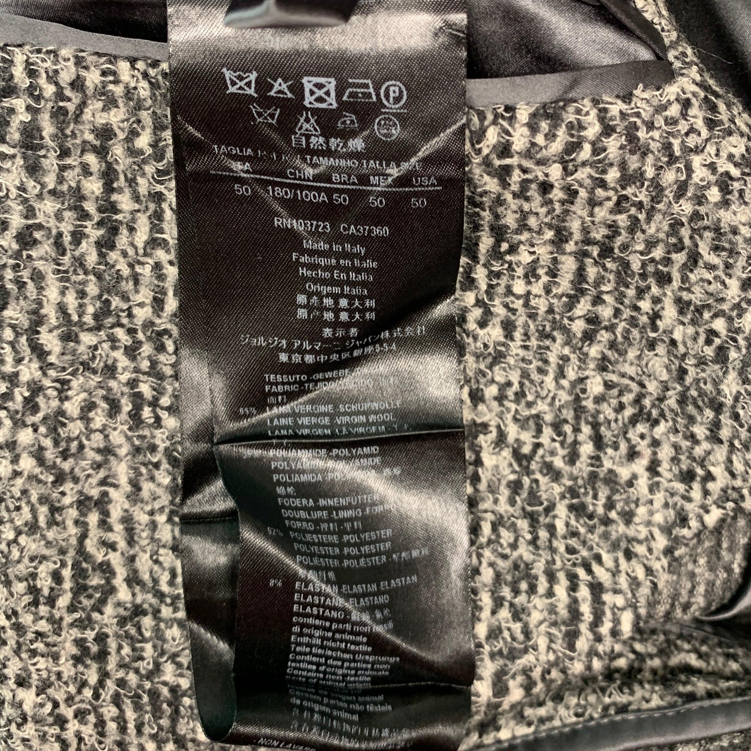 Giorgio Armani Taille 40 Manteau de sport en laine mélangée gris noir chiné en vente 1