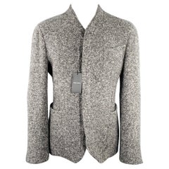 GIORGIO ARMANI Size 40 Grey Charcoal Tweed Cashmere Silk Jacket