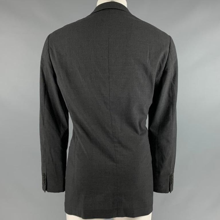 GIORGIO ARMANI Size 40 Grey Wool Spandex Single Button Sport Coat In Excellent Condition For Sale In San Francisco, CA