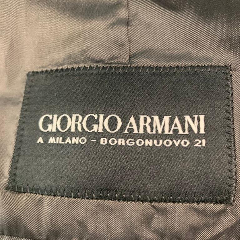 GIORGIO ARMANI Size 40 Grey Wool Spandex Single Button Sport Coat For Sale 1