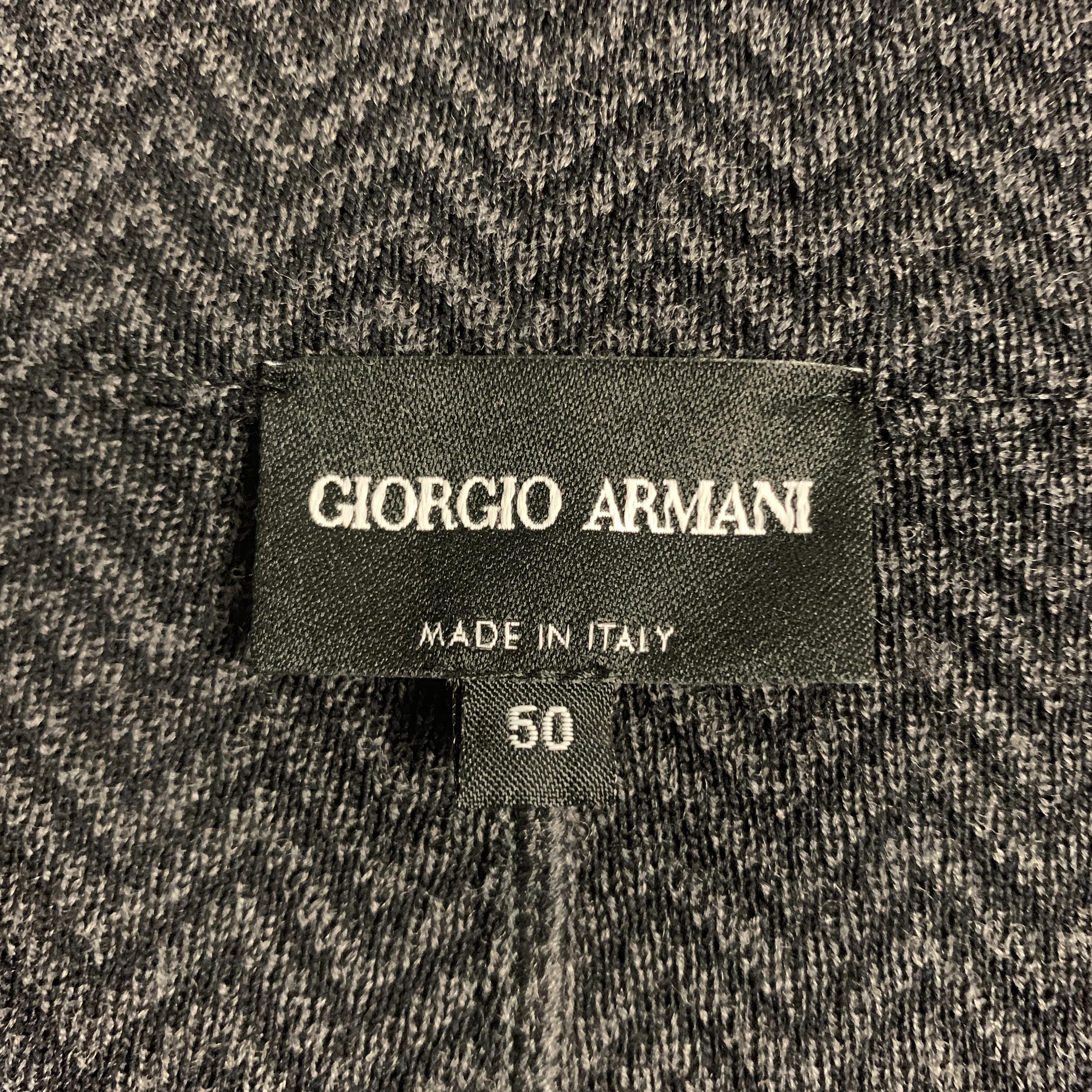 GIORGIO ARMANI Size 40 Zig Zag Charcoal & Black Wool Blend Jacket 4