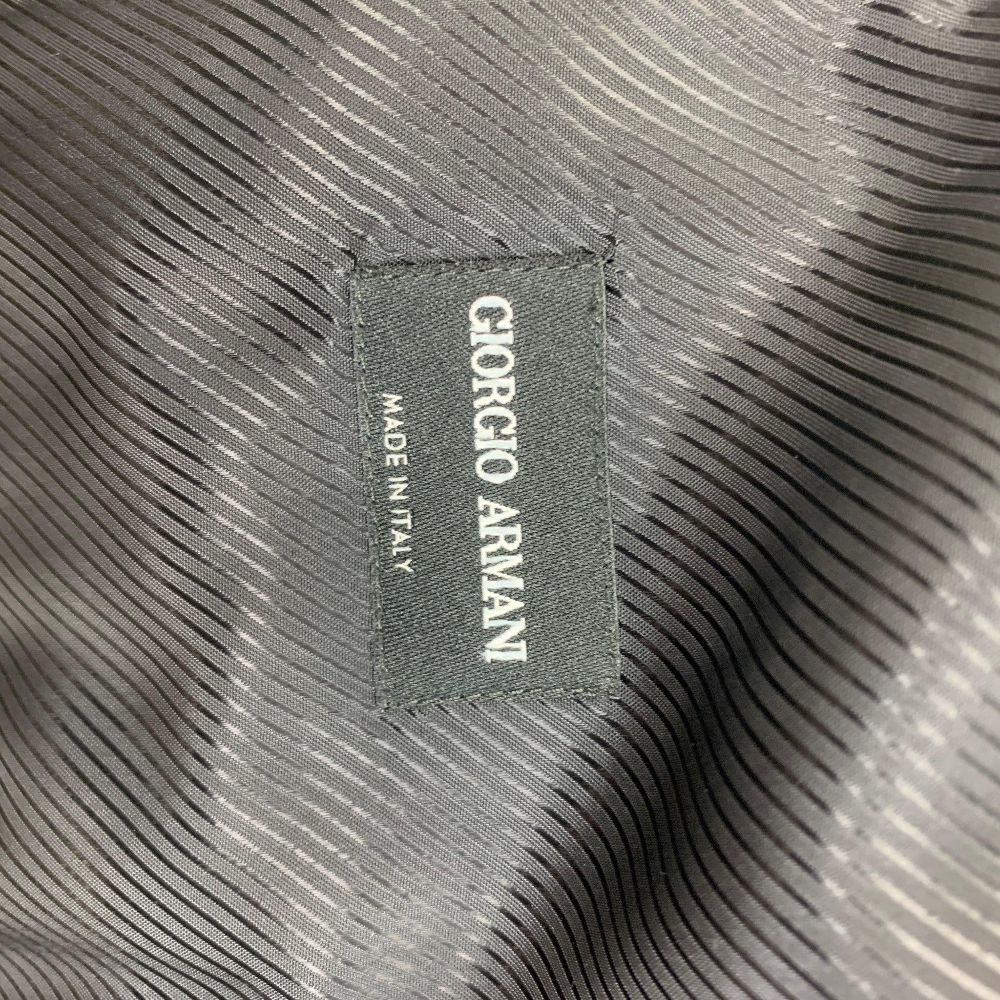 GIORGIO ARMANI Size 42 Charcoal Pinstripe Wool Buttoned Vest For Sale 1